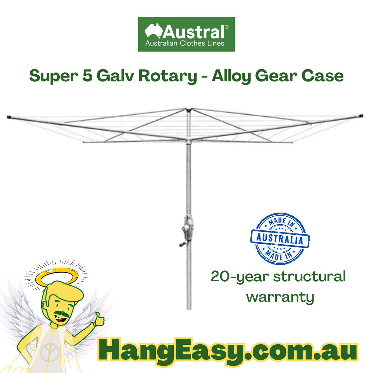 Aussie Made Super 5 Galv Rotary - Alloy Gear Case