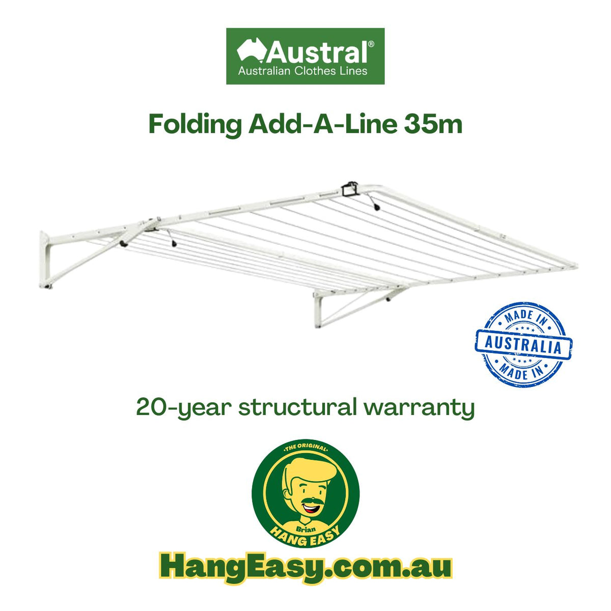 Aussie Made Folding Add-A-Line 35m
