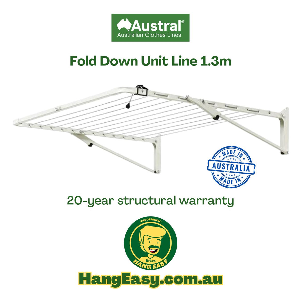 Aussie Made Fold Down Unit Line 1.3m