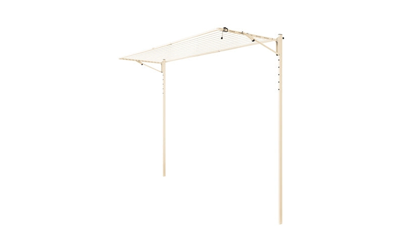 Austral Compact 39 folding clothesline in Classic Cream installed on the Ground Mount Kit 3.3m