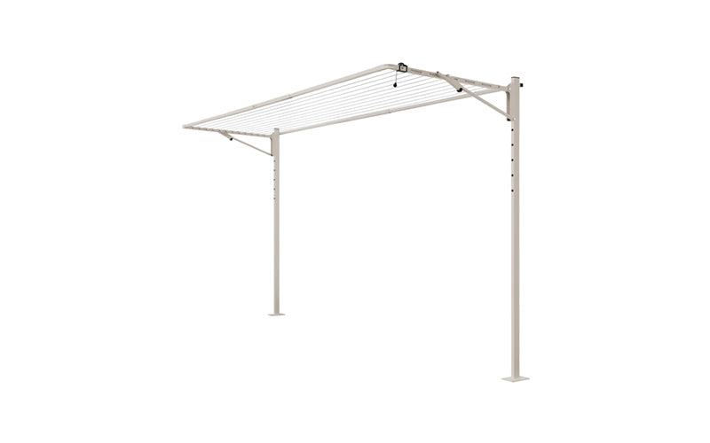Austral Compact 39 folding clothesline in Dune installed on the plated Ground Mount Kit 3.3m