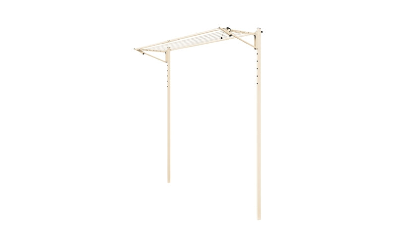 Austral Slenderline 16 folding clothesline in Classic Cream installed on the Ground Mount Kit 2.4m