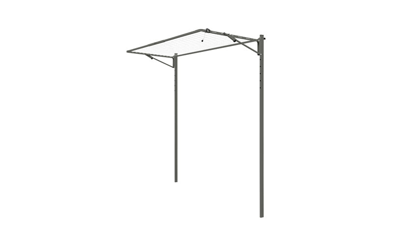 Austral Compact folding clothesline in Woodland Grey installed on the Ground Mount Kit 2.4m
