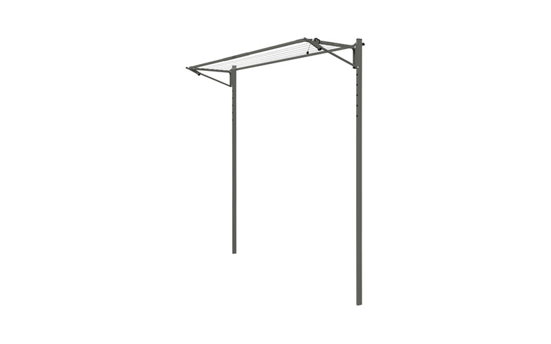 Austral Slenderline 16 folding clothesline in Woodland Grey installed on the Ground Mount Kit 2.4m