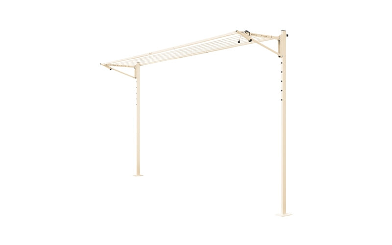Austral Slenderline 20 folding clothesline in Classic Cream installed on the plated Ground Mount Kit 3.3m