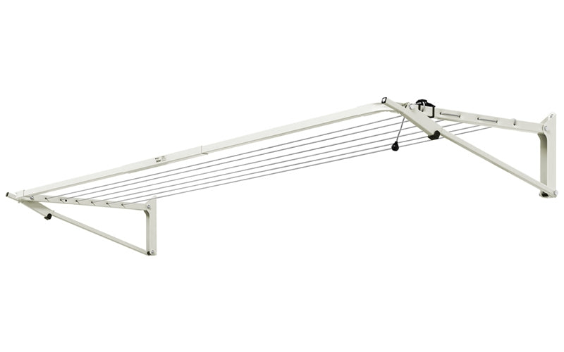 Austral Slenderline 16 2.4m folding clothesline in Surfmist, folded up and ready to use