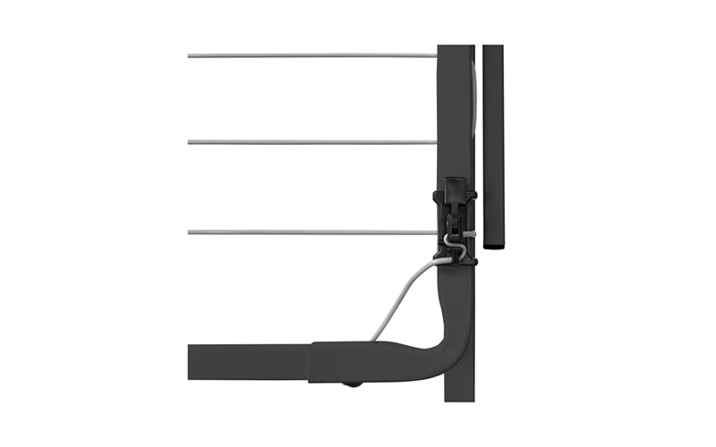 Close-up of the tension lock on an Austral folding clothesline in Monument